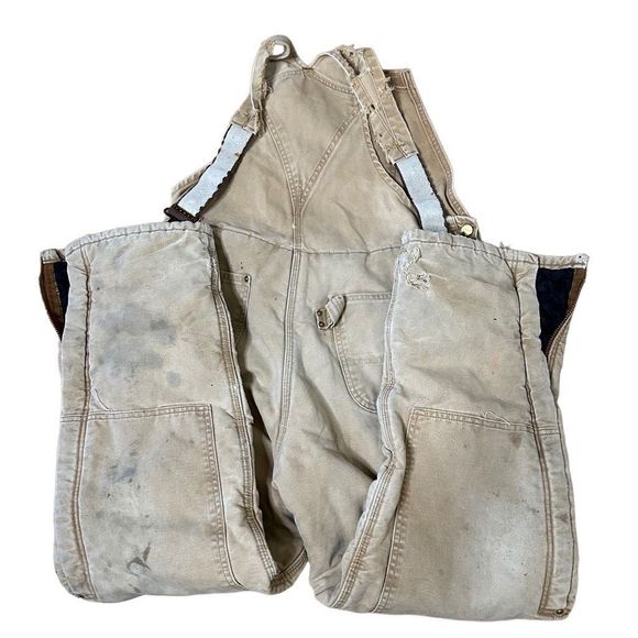 VTG Carhartt Insulated Overalls Coveralls Quilt Lined Men’s Size 36x30 - Picture 2 of 4